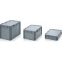 Eurobox gray 60x40x23.5cm with hinged lid