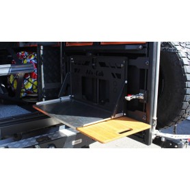Alu-Cab folding table for rear door